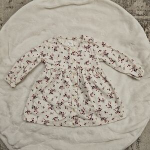 Carter's Corduroy Cotron Dress with Red Floral Print